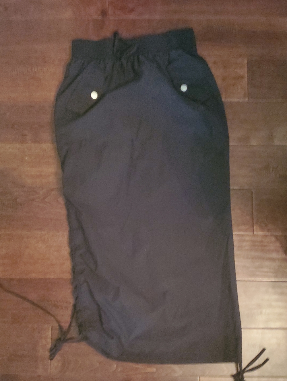 Black Drawstring Maxi Skirt - Women Size Small Super Light